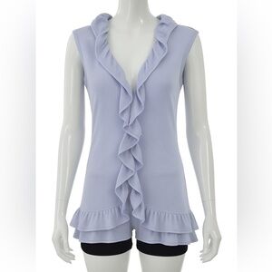 NWT Vivienne Tam Light Purple Ruffled Tunic Lavender Cute Summer Spring Top